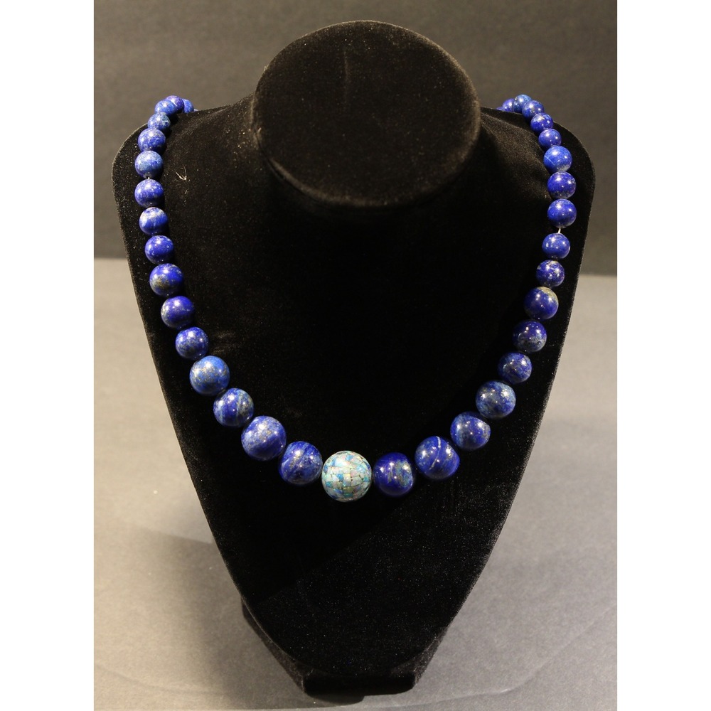 Vintage Jay King Sterling Silver Lapis Lazuli Necklace From Jay King "DRT" (A5)